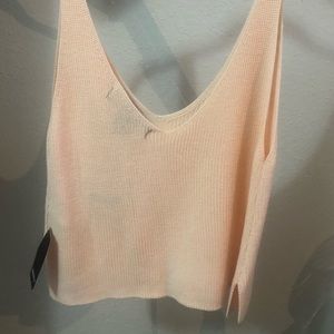Peach sleeveless dressy sweater top